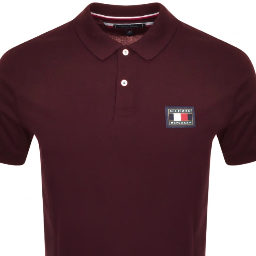 Alternative Image for ProductTommy Hilfiger Icon Badge Polo T Shirt Burgundy2